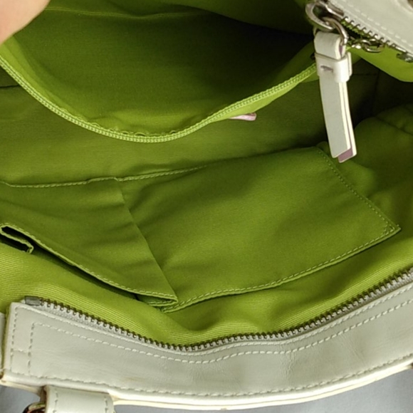 Coach Stripe and White Leather Bag - Picture 6 of 10